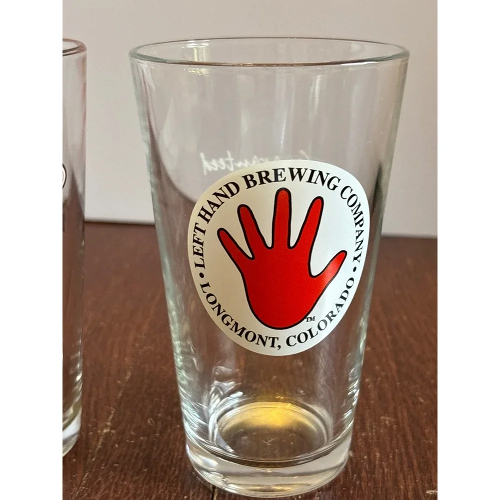 Mixed Craft Beer Pint Glass Set 4pc Wild Goose SweetWater Harpoon Left Hand Brew
